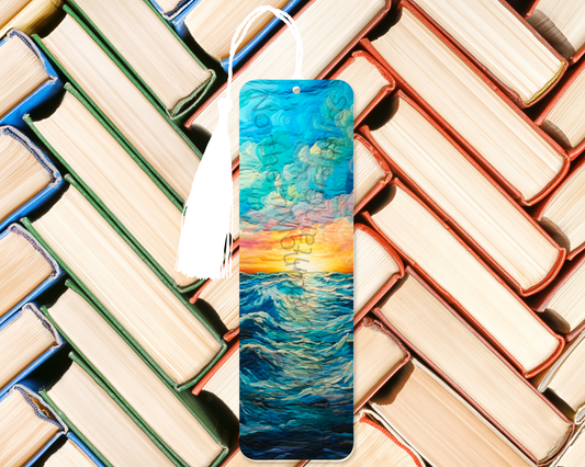 Vibrant Ocean Sunrise Bookmark