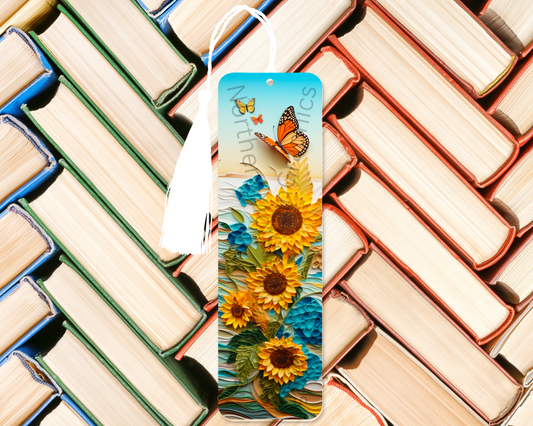 Butterflies and Sunflowers Bookmark
