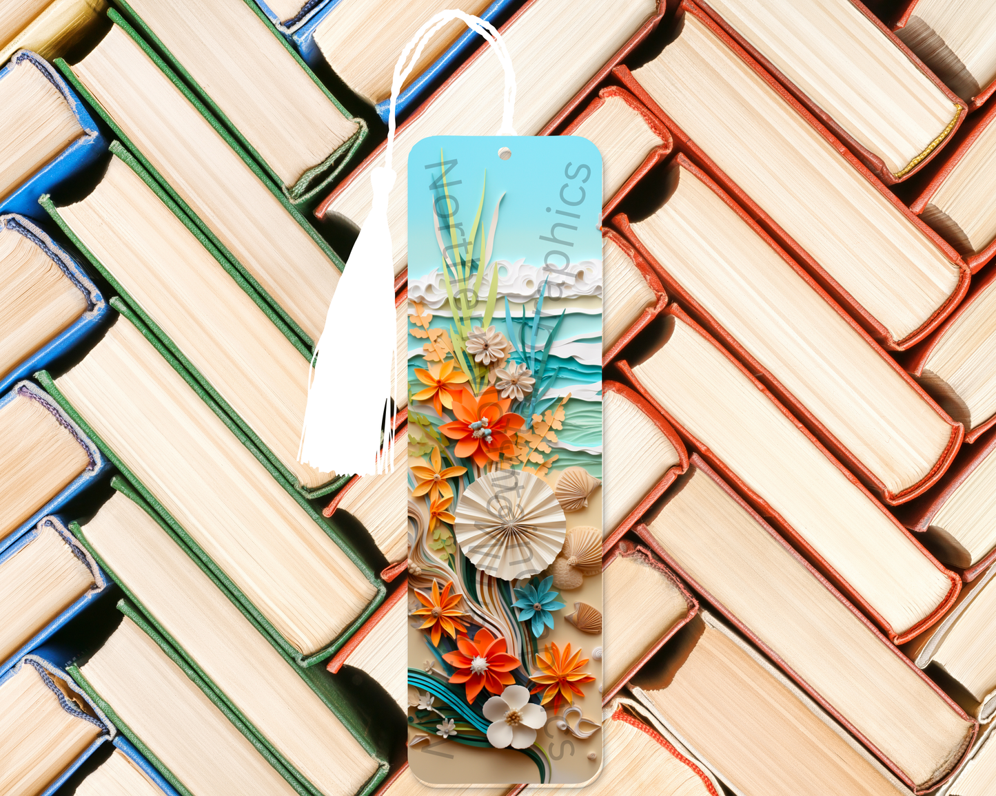 Tropical Beach Flowers Bookmark