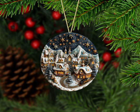 Enchanted Winter Village Christmas Ornament