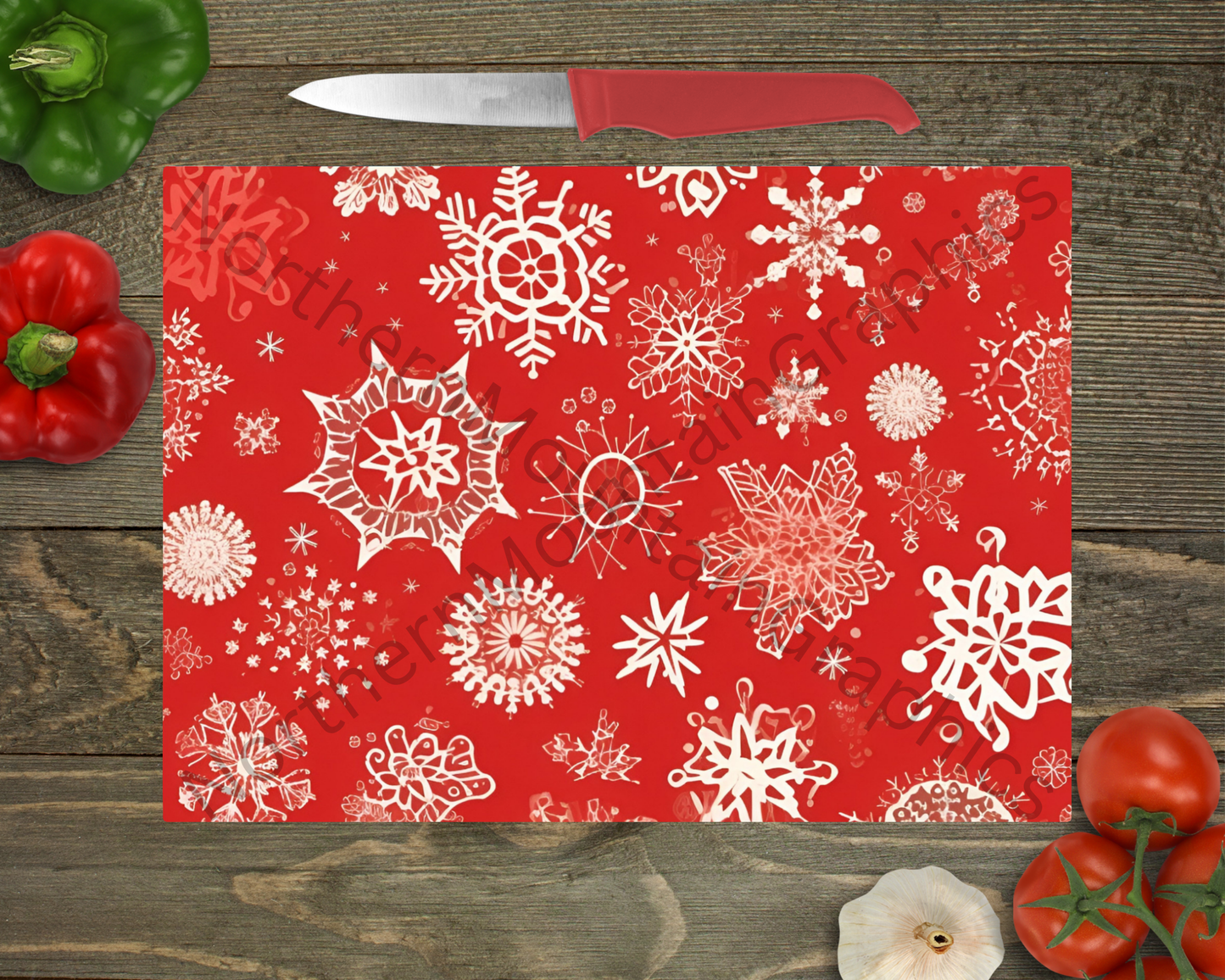 Glass Cutting Board Christmas