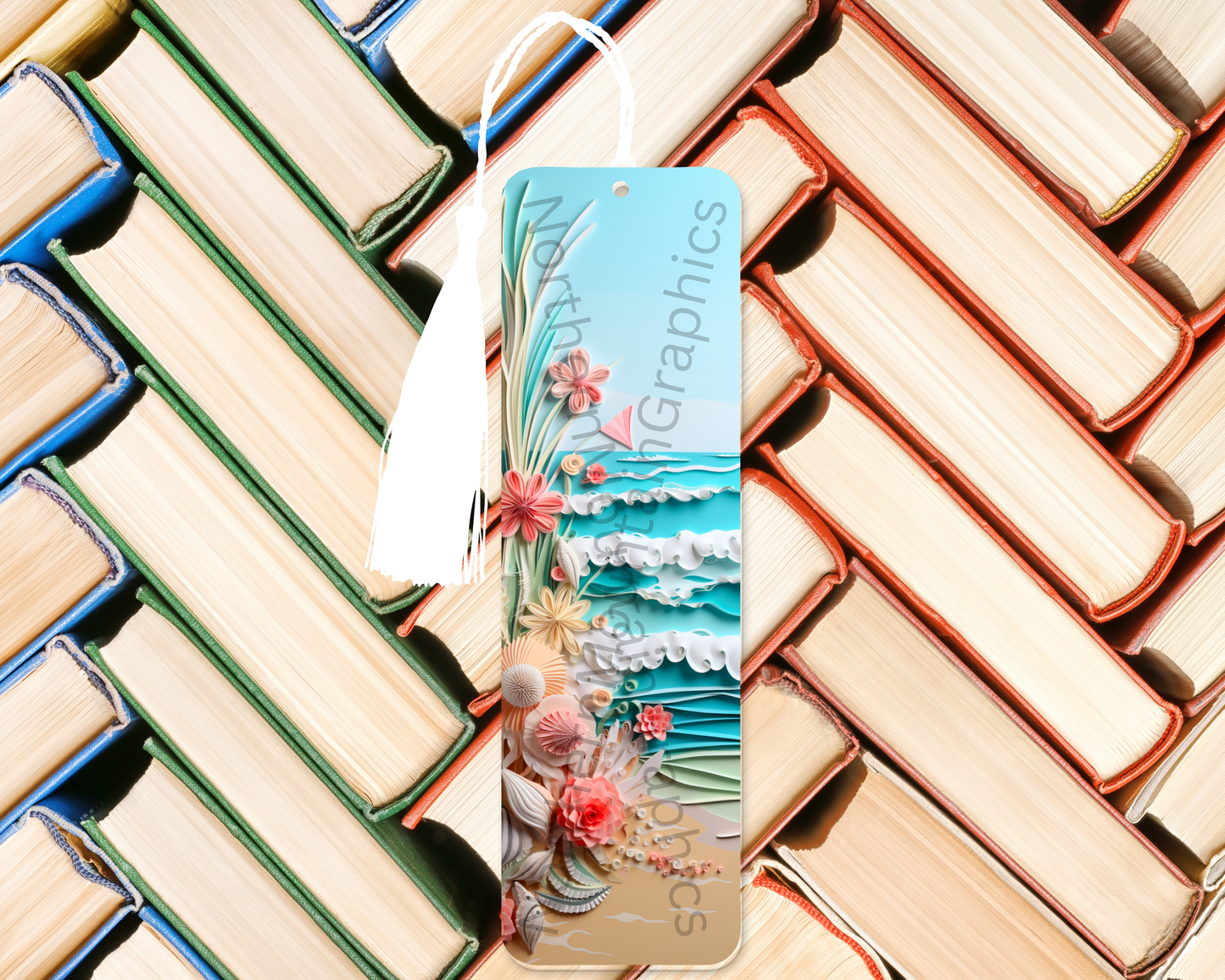 Seashells and Ocean Waves Bookmark