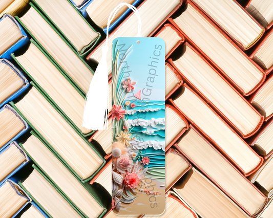Seashells and Ocean Waves Bookmark