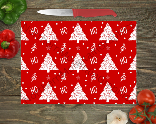 Glass Cutting Board Christmas