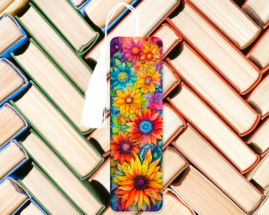 Vibrant Colorful Sunflowers Bookmark