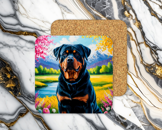 Square Coaster Dog