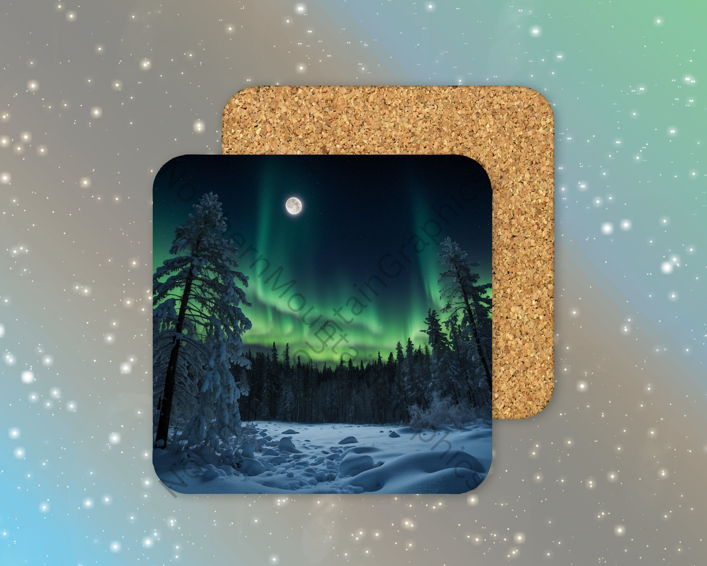Arctic Radiance Winter Square Coaster