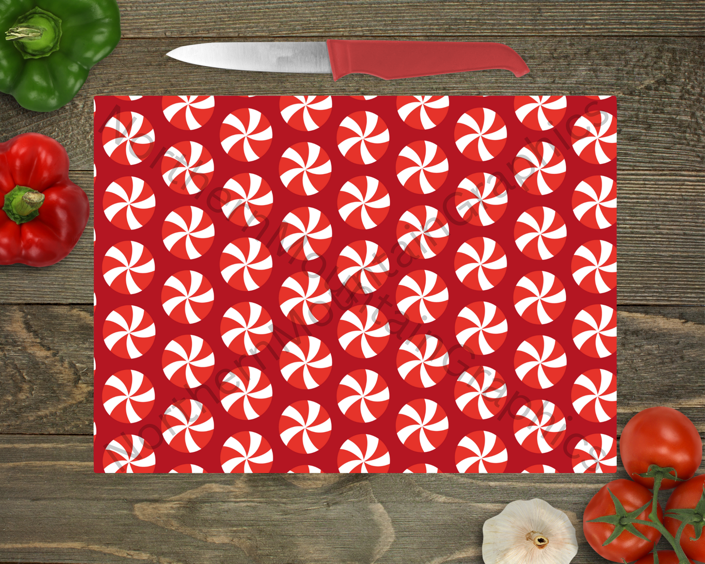 Glass Cutting Board Christmas