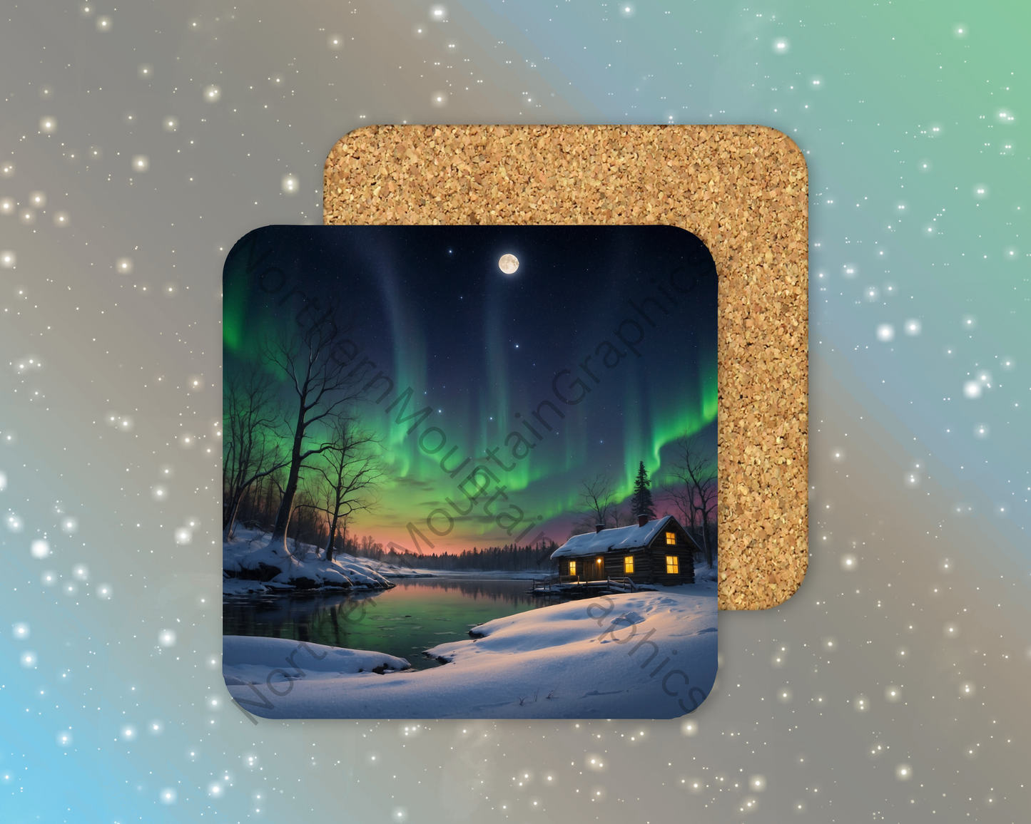 Aurora Haven Winter Square Coaster