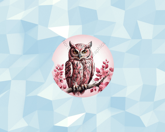 Blossom Pink Owl Car Coaster