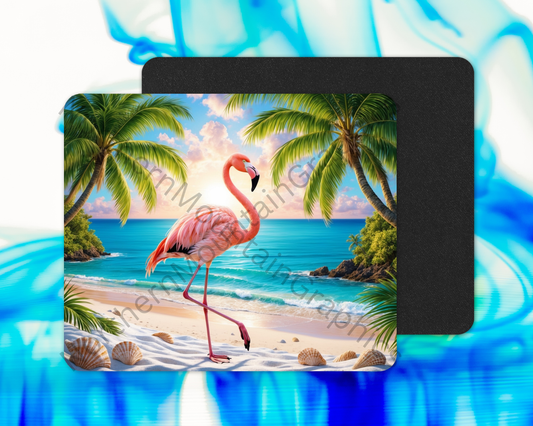 Island Breeze Flamingo Mouse Pad