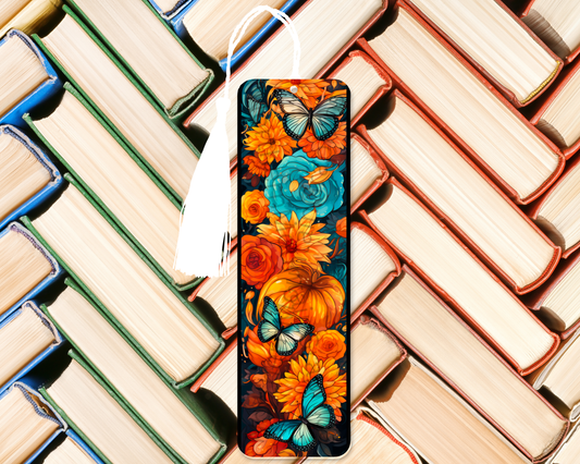 Butterflies in a Pumpkin Garden Bookmark
