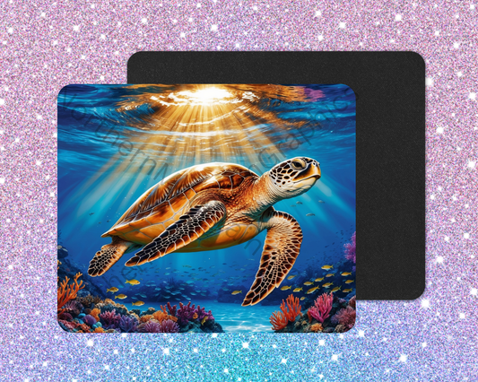 Sunlit Ocean Sea Turtle Mouse Pad