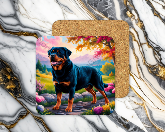 Square Coaster Dog