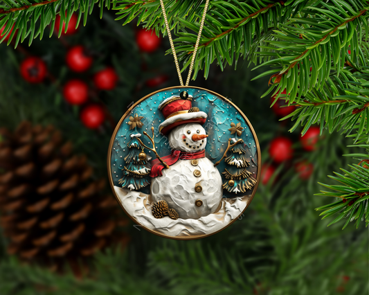 Laughing Santa Cracked Christmas Ornament