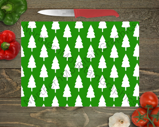 Glass Cutting Board Christmas