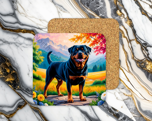 Square Coaster Dog
