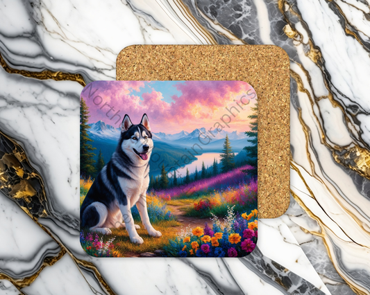 Square Coaster Dog