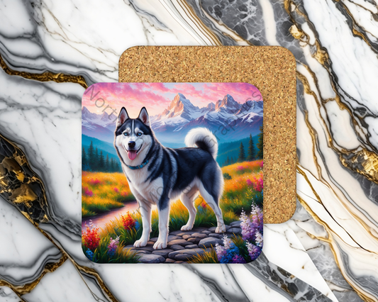 Square Coaster Dog