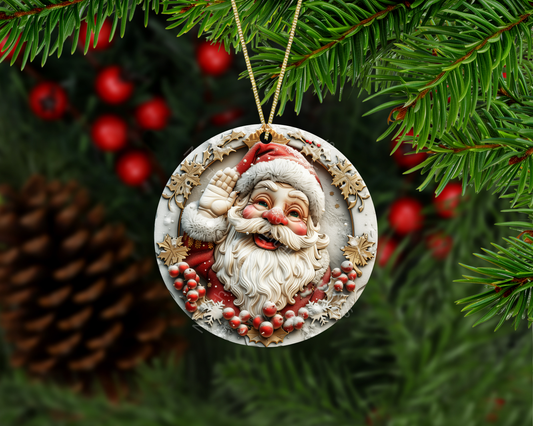 Christmas Penguin with Santa Hat & Gifts Christmas Ornament