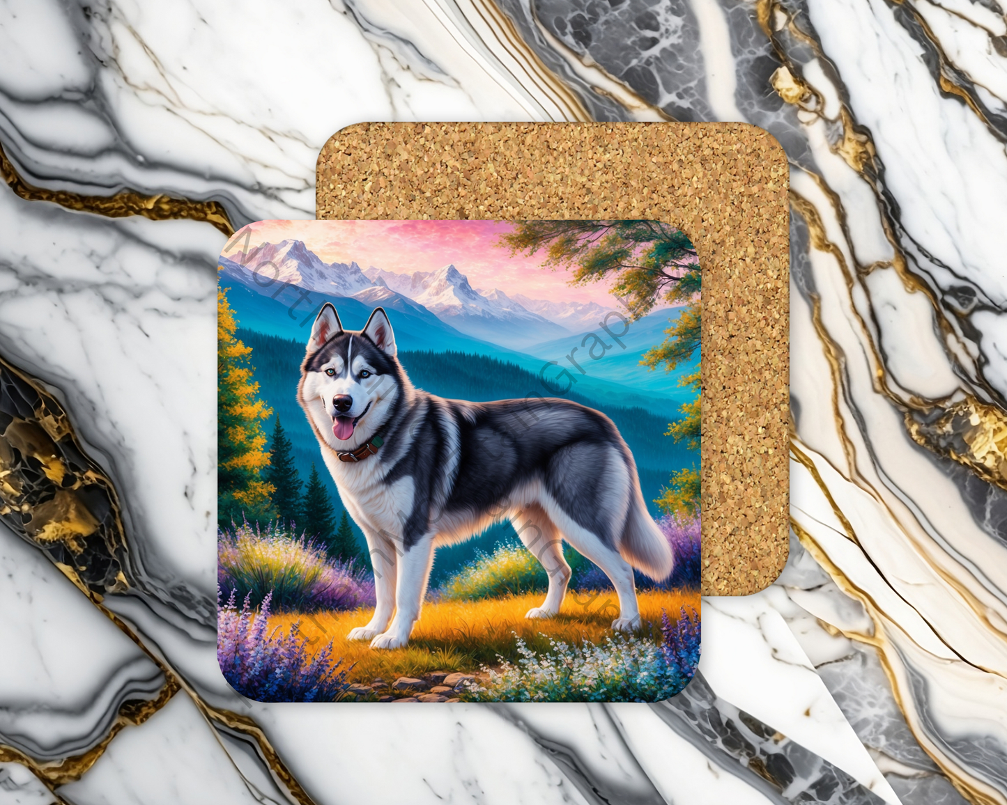 Square Coaster Dog
