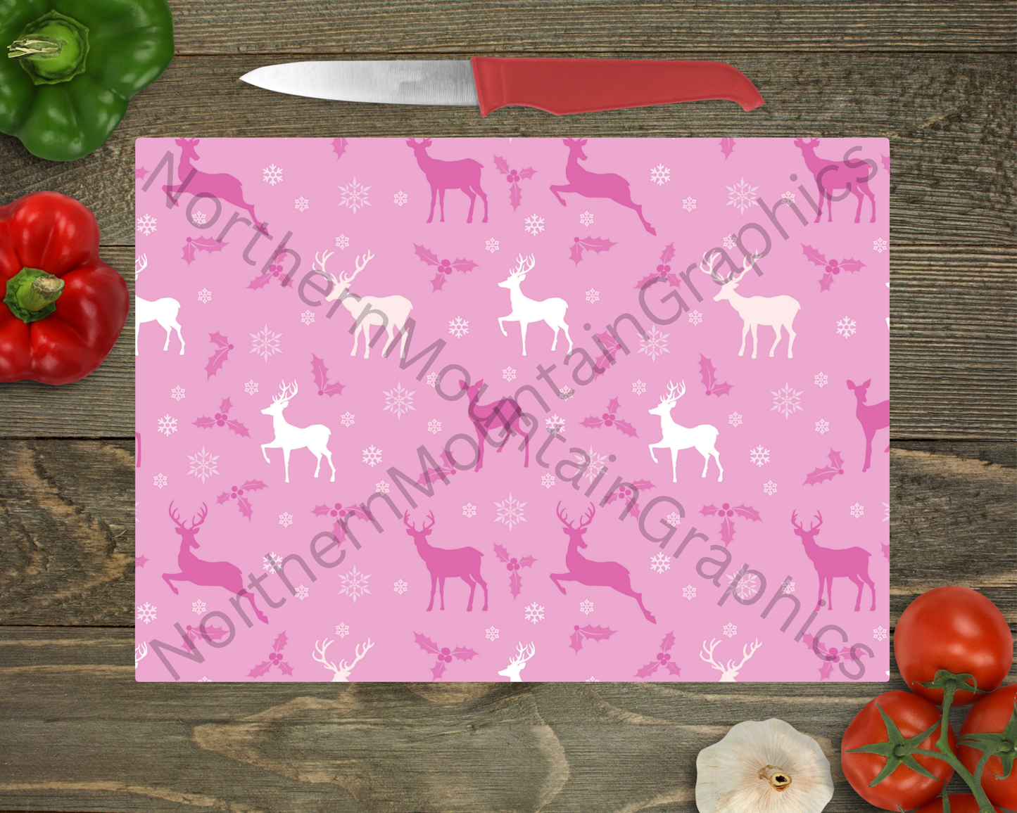 Glass Cutting Board Christmas