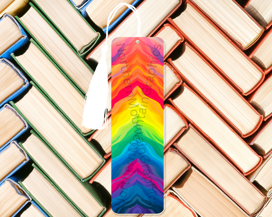Layered Rainbow Wave Bookmark