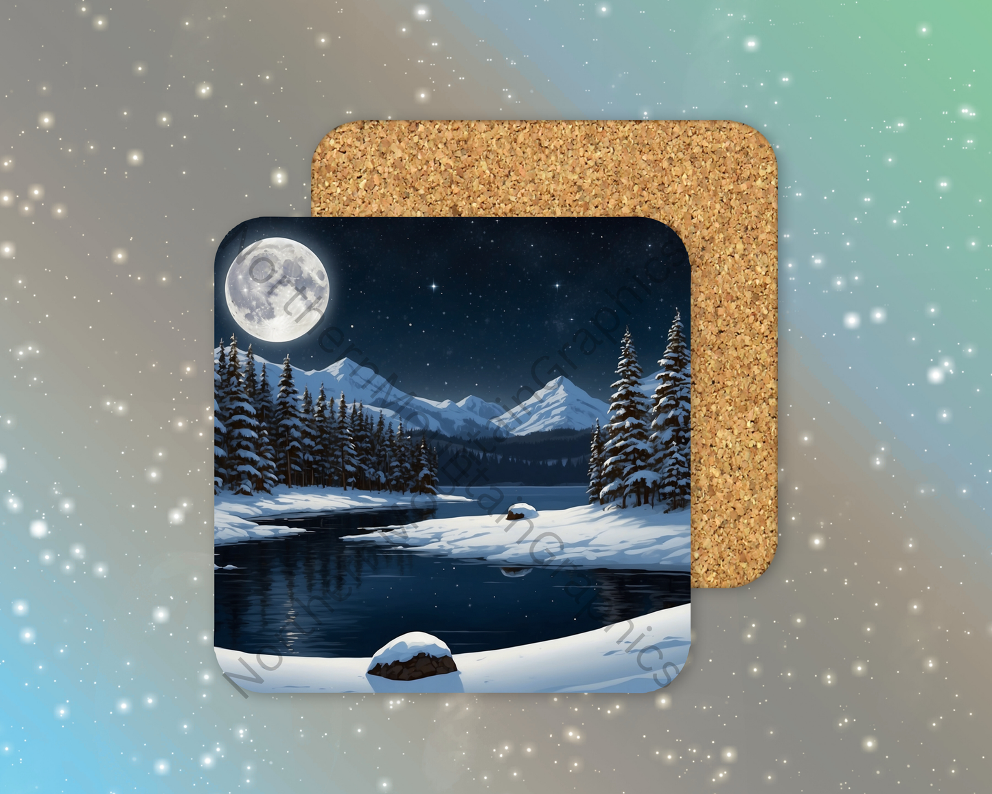 Moonlit Winter Haven Winter Square Coaster