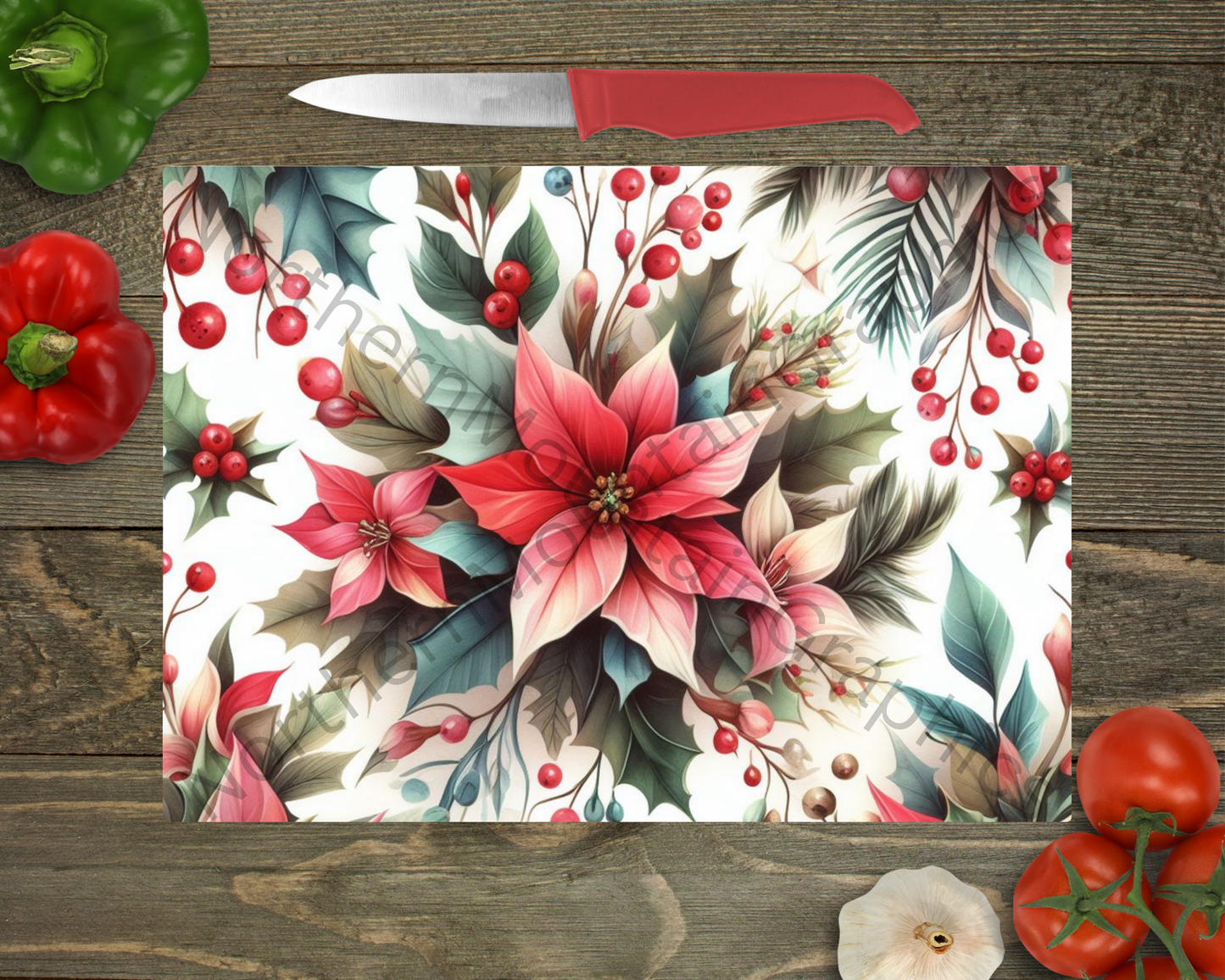 Glass Cutting Board Christmas