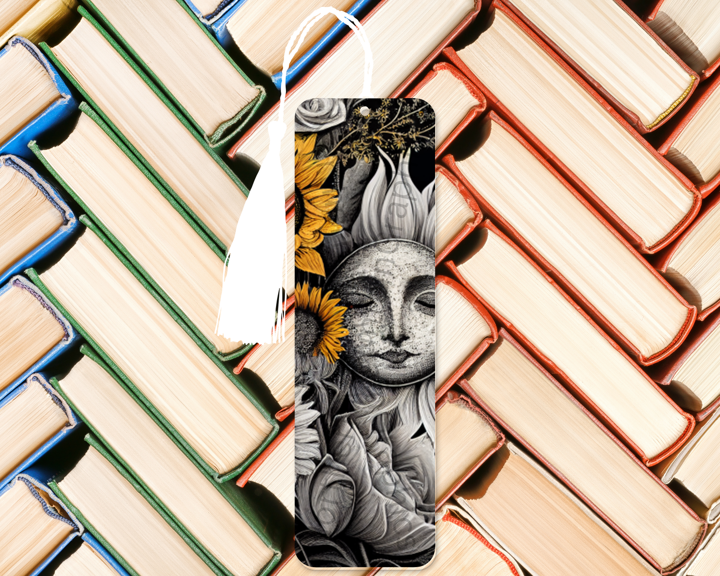 Sun and Moon Blossoms Bookmark