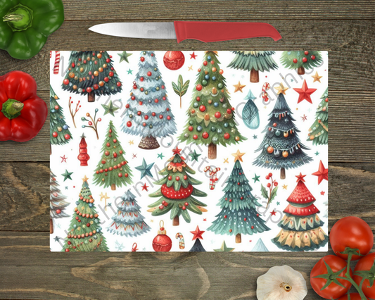 Glass Cutting Board Christmas