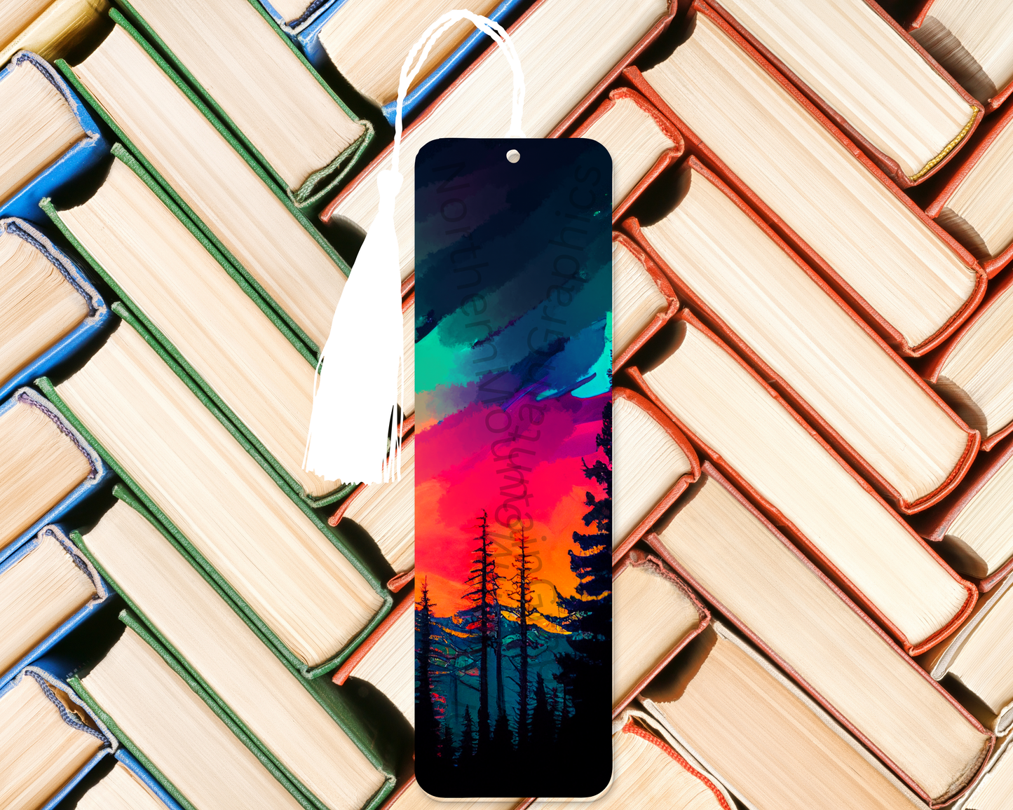 Vibrant Sunset Forest Bookmark