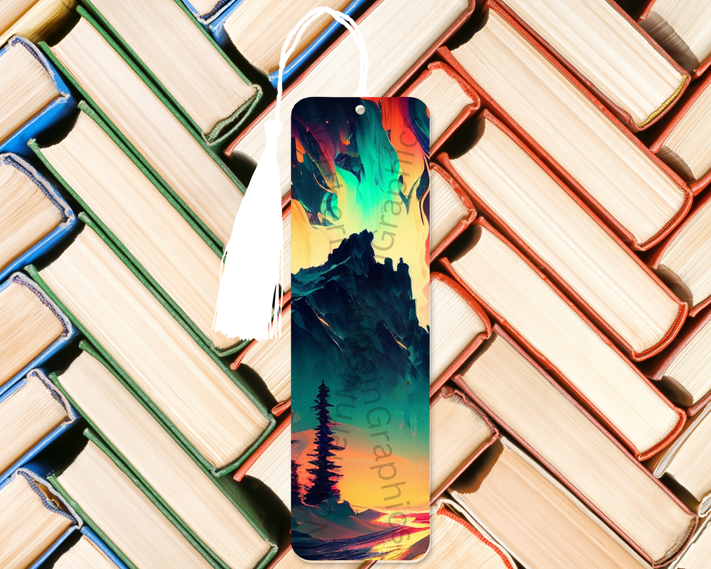 Aurora Over Mountain Peaks Bookmark