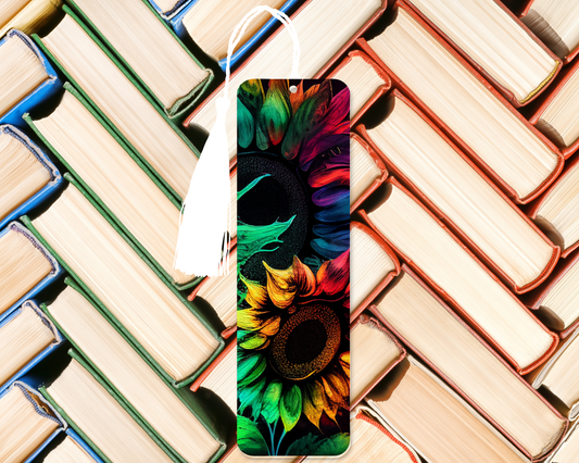 Rainbow Sunflower Bloom Bookmark