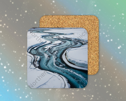 Frozen Veins of the Earth Winter Square Coaster