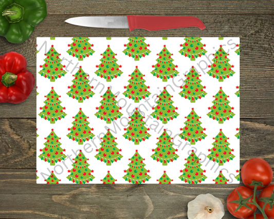 Glass Cutting Board Christmas