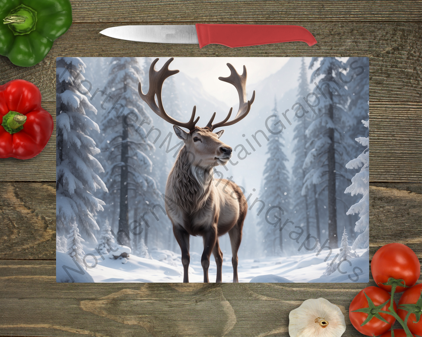 Glass Cutting Board Christmas