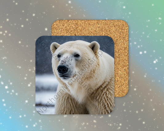 Guardian of the Arctic Polar Bear Winter Square Coaster