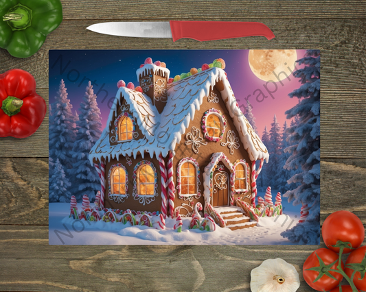 Glass Cutting Board Christmas