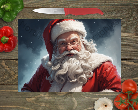 Glass Cutting Board Christmas