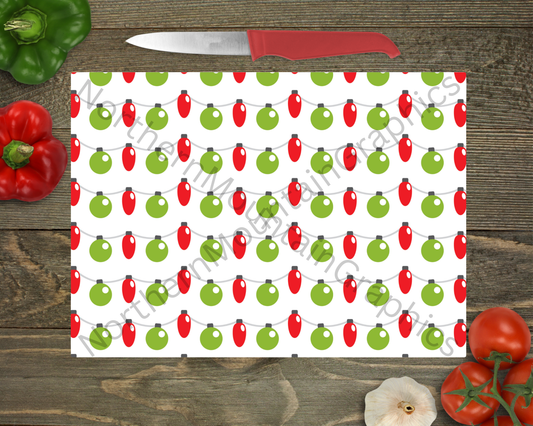 Glass Cutting Board Christmas