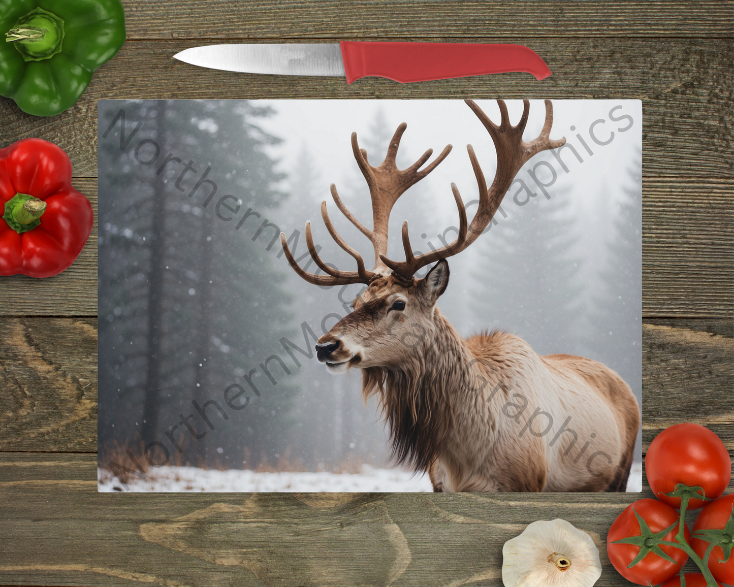 Glass Cutting Board Christmas
