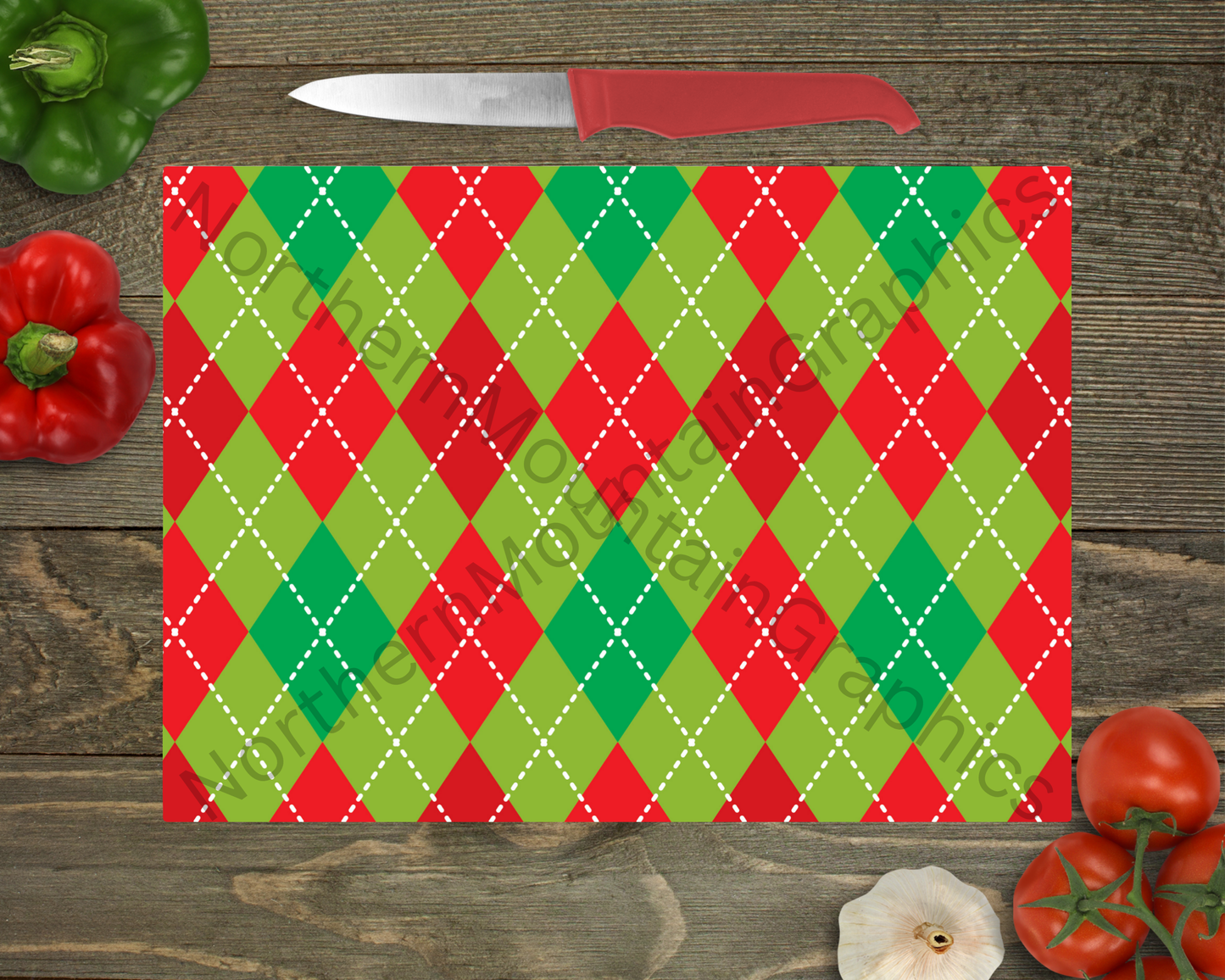 Glass Cutting Board Christmas
