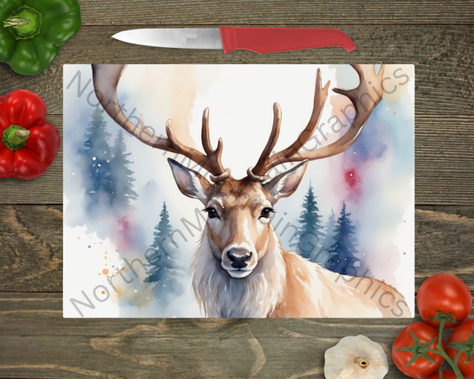 Glass Cutting Board Christmas