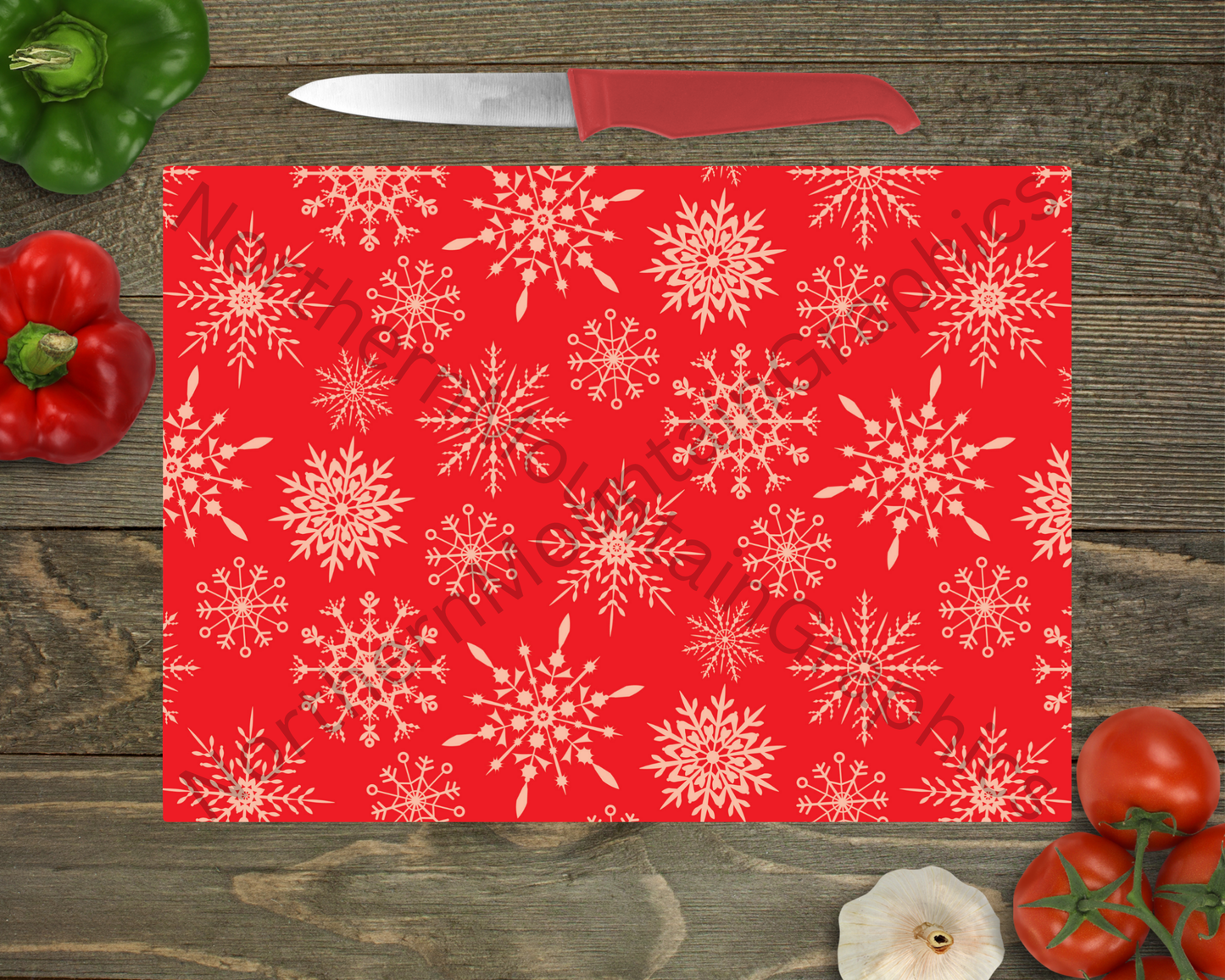 Glass Cutting Board Christmas