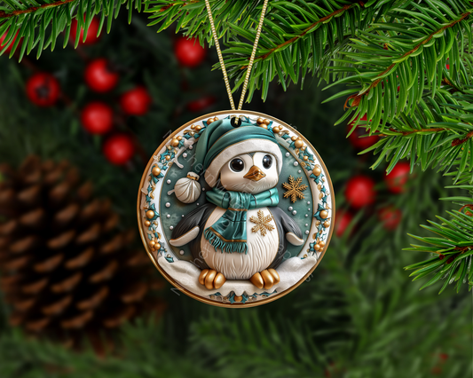 Winter Penguin Christmas Ornament