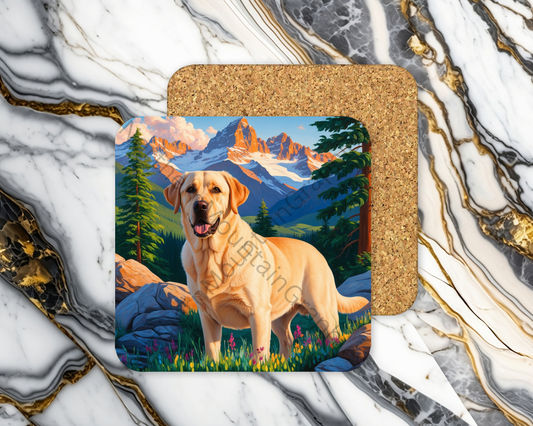 Square Coaster Dog