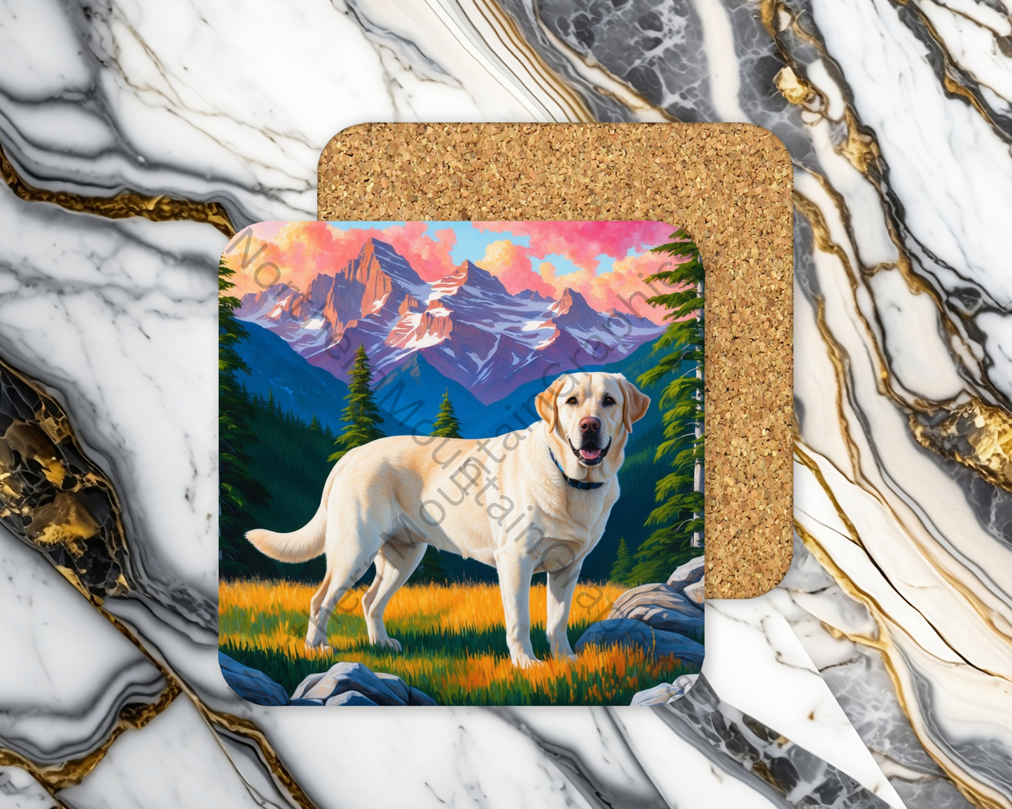 Square Coaster Dog