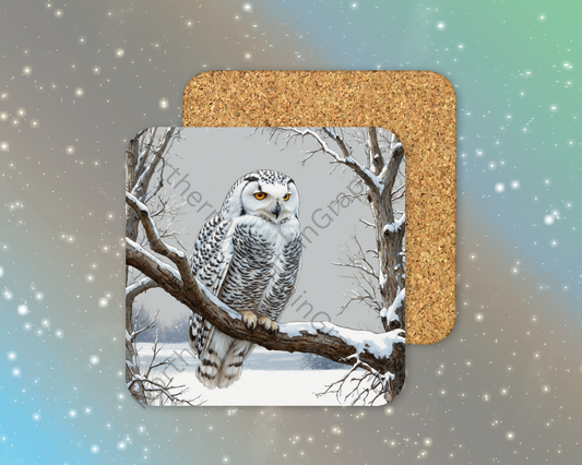 Sentinel of the Snowfall Winter Square Coaster