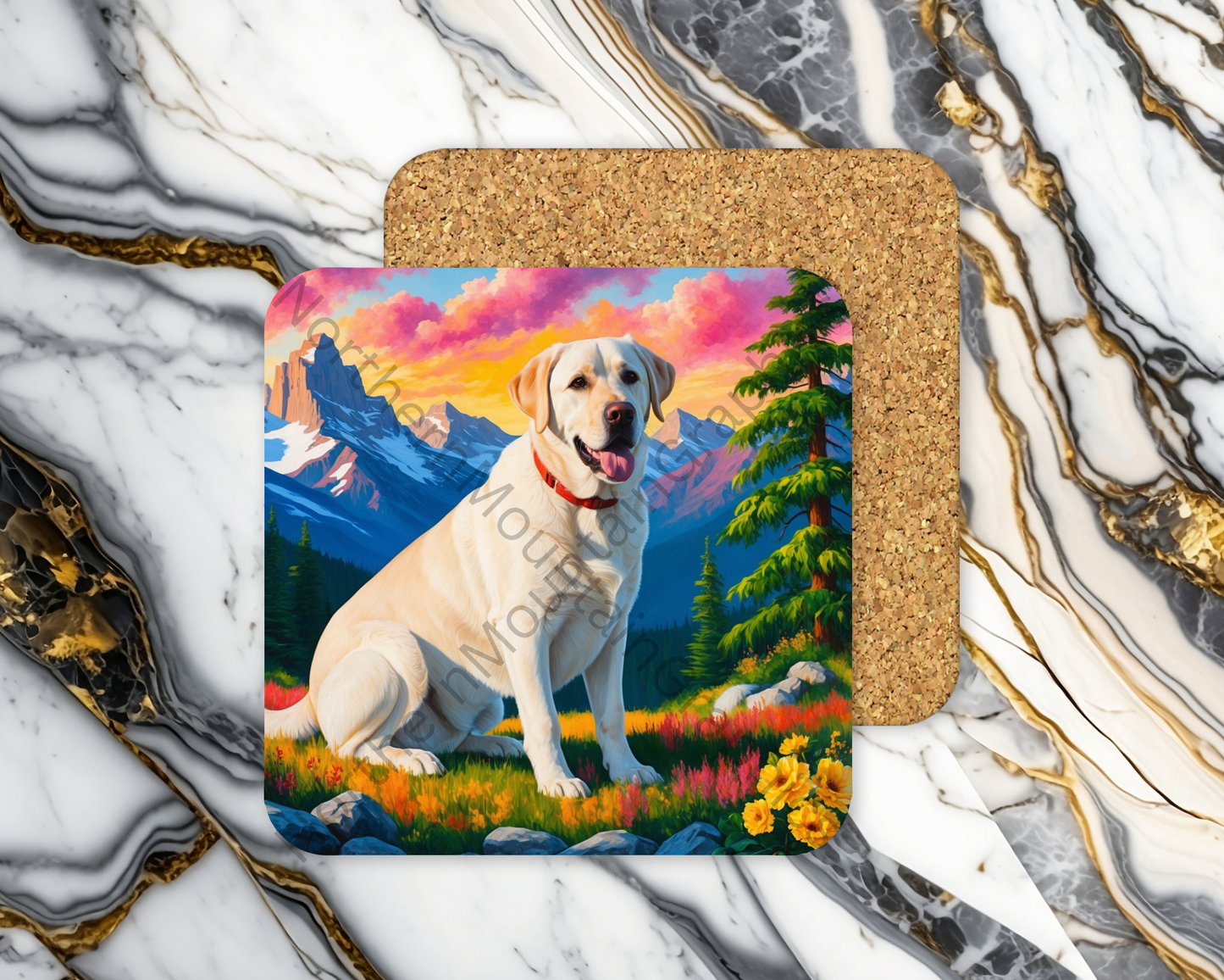 Square Coaster Dog
